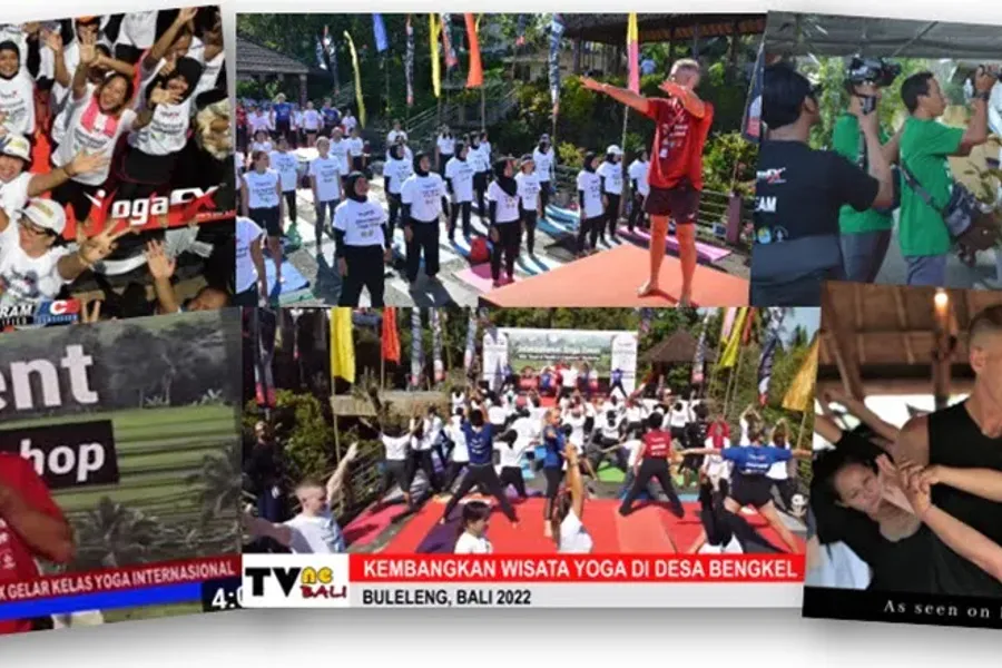 Completing dual-certification training International YogaFX graduates together after completing 200-hour education and practical hot yoga assessment in Bali