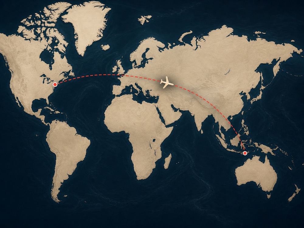 Planning the NYC to Bali teacher training trip Flight route from NYC to Bali for yoga teacher training