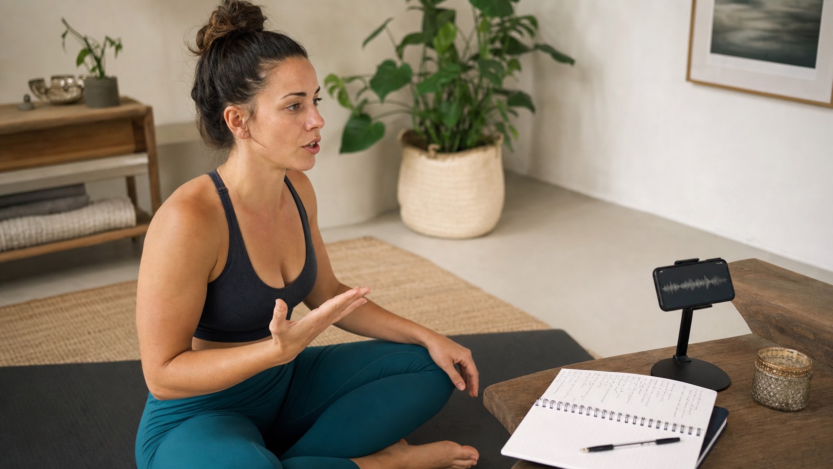 Bikram Yoga Script Recording Practice Yoga trainee recording Bikram yoga script recitation for review