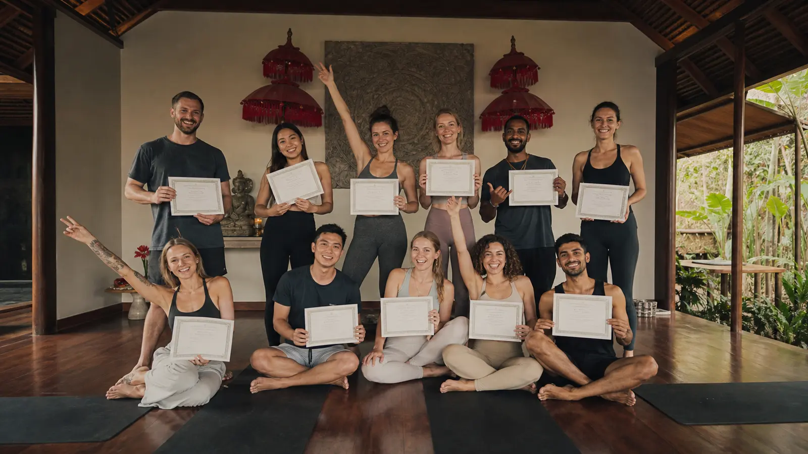 Yoga teacher training graduates who completed a course with flexible payment options