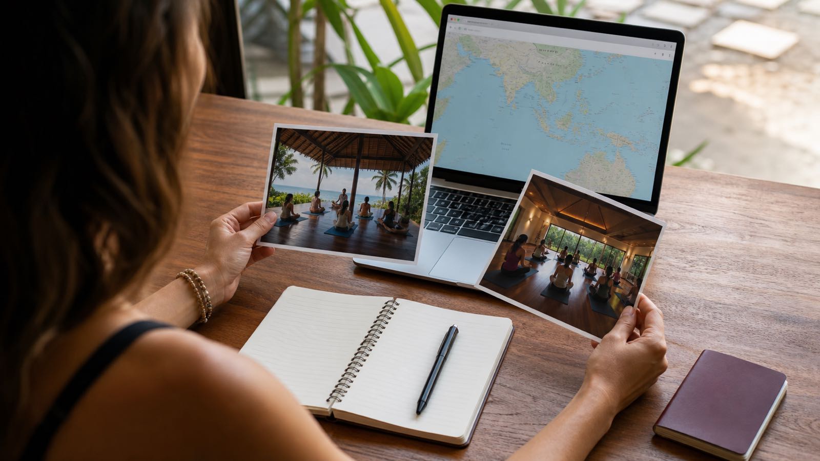 International yoga trainee comparing Sri Lanka and Bali teacher training destinations