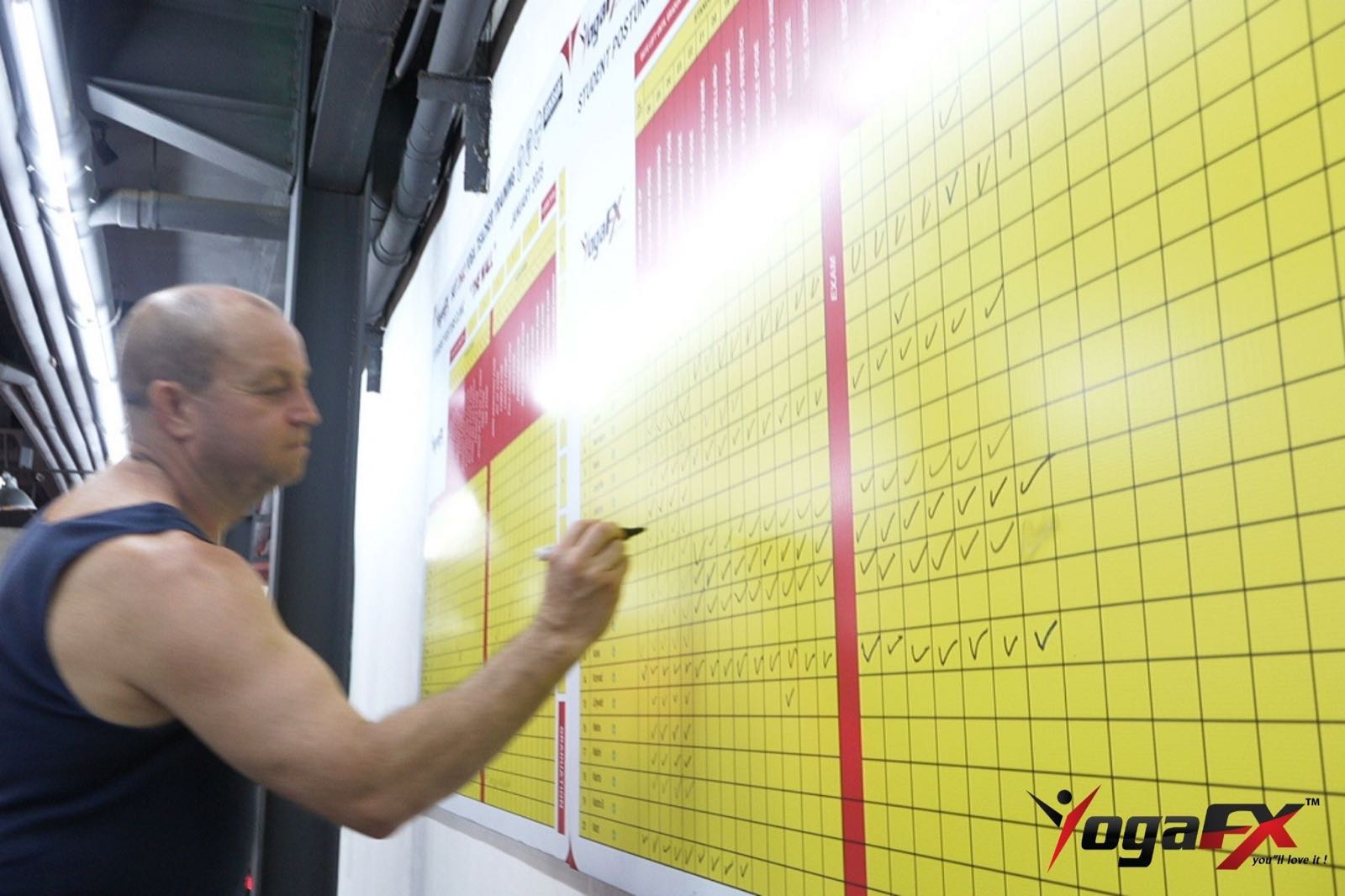 Bikram Yoga Journey Tracker progress screen for logging hot yoga results over 30, 60 or 90 days